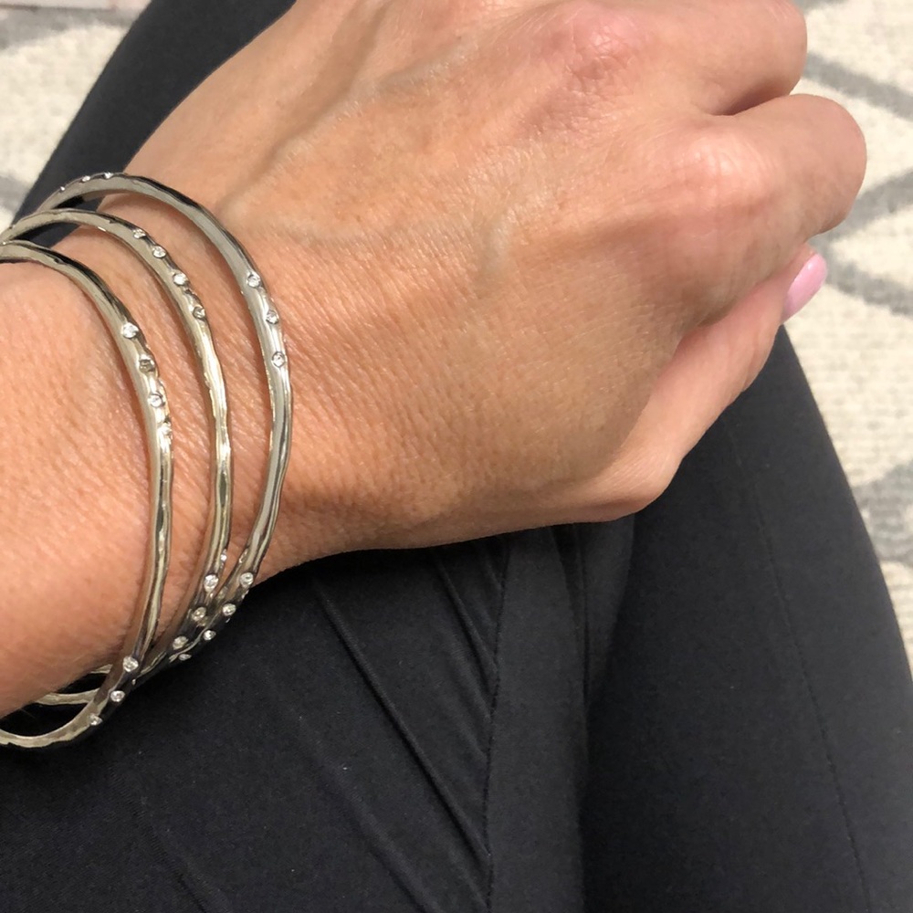 Stella and Dot Rhea silver bangles (3)